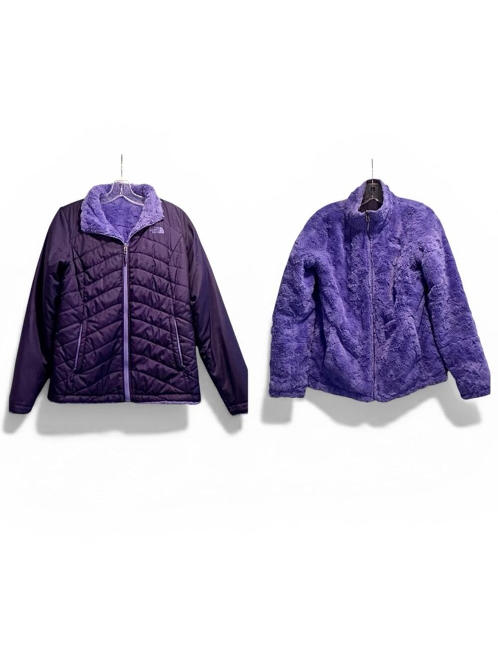 The North Face Puffer Mossbud Swirl Purple Reversible Jacket SMALL Outdoor HTF